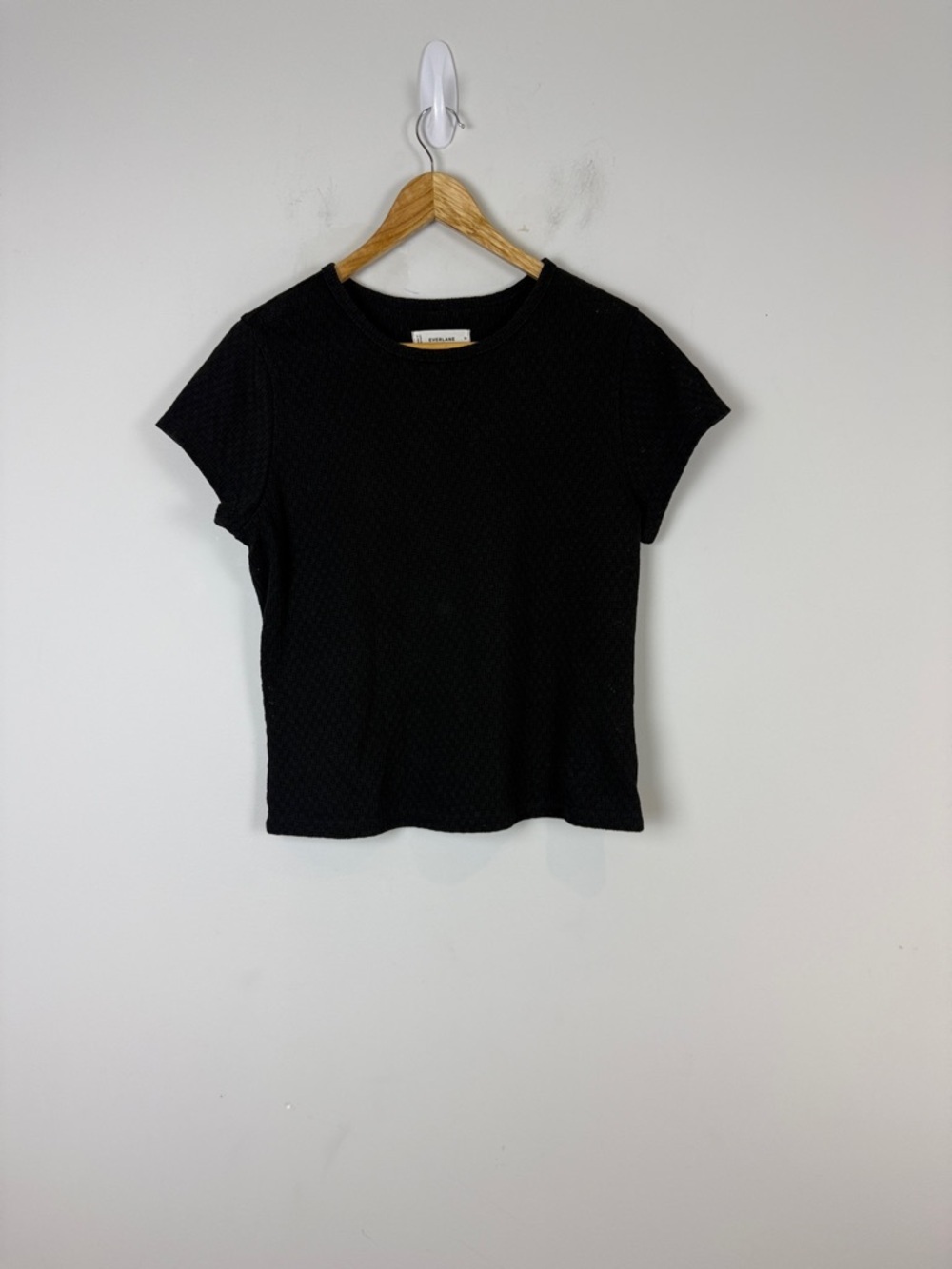 Everlane Black Short Sleeve Textured Crew Tee